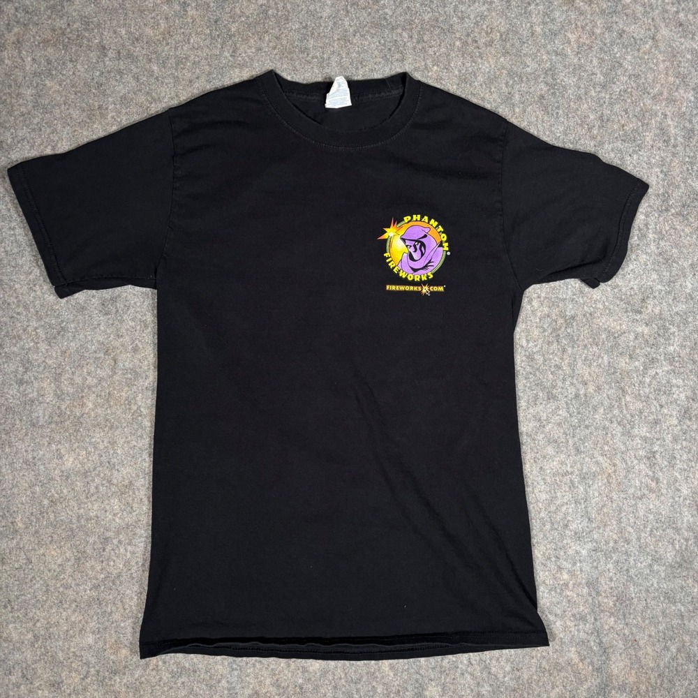 Port & Company Phantom Fireworks T-Shirt Mens Small Black Phantasm Tee July 4th
